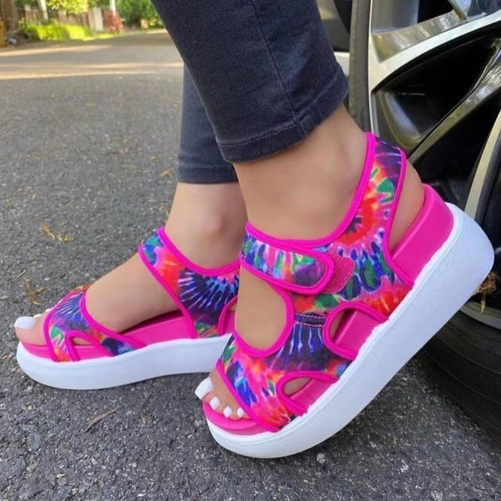 Dame Komfort-sandaler med justerbare velcro-lukninger og skridsikker sål Stilla