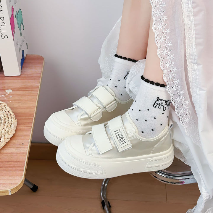 Dame Plateau-Sneaker med elastisk velcro og åndbar konstruktion Stilla