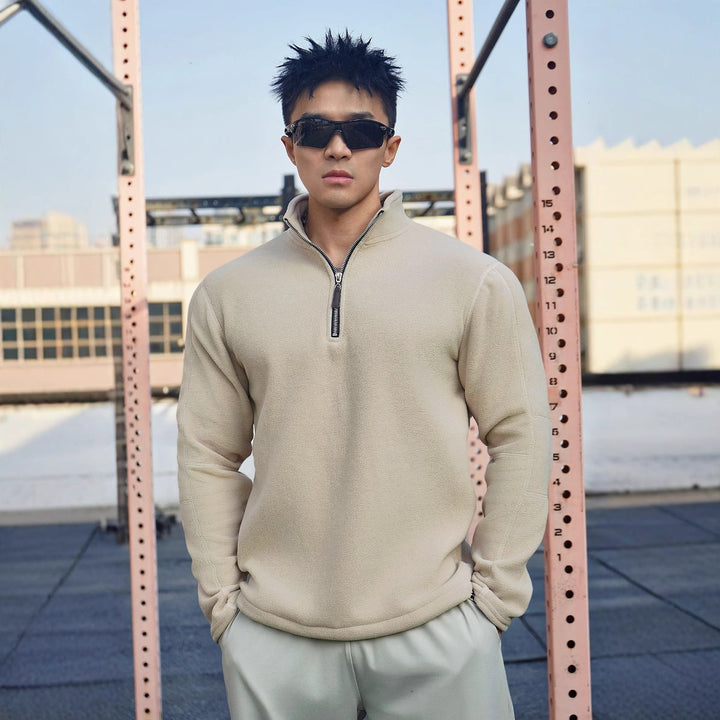 Herrer Fleece Pullover med høj krave Stilla