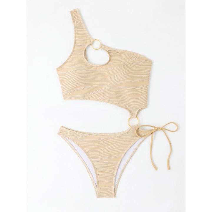 Dame One-Sided Bikini med mode ringdetaljer Stilla