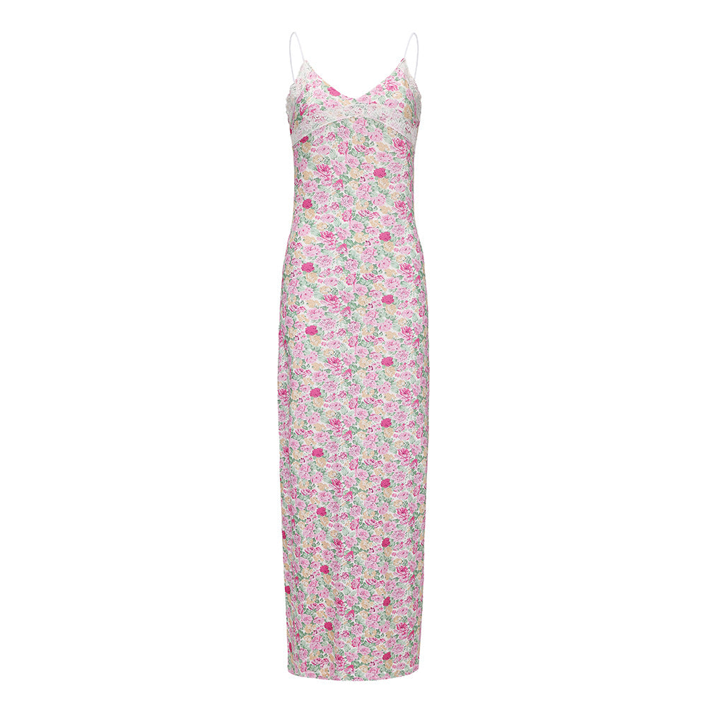 Femme Floral Trykt Slip Maxi Kjole Stilla
