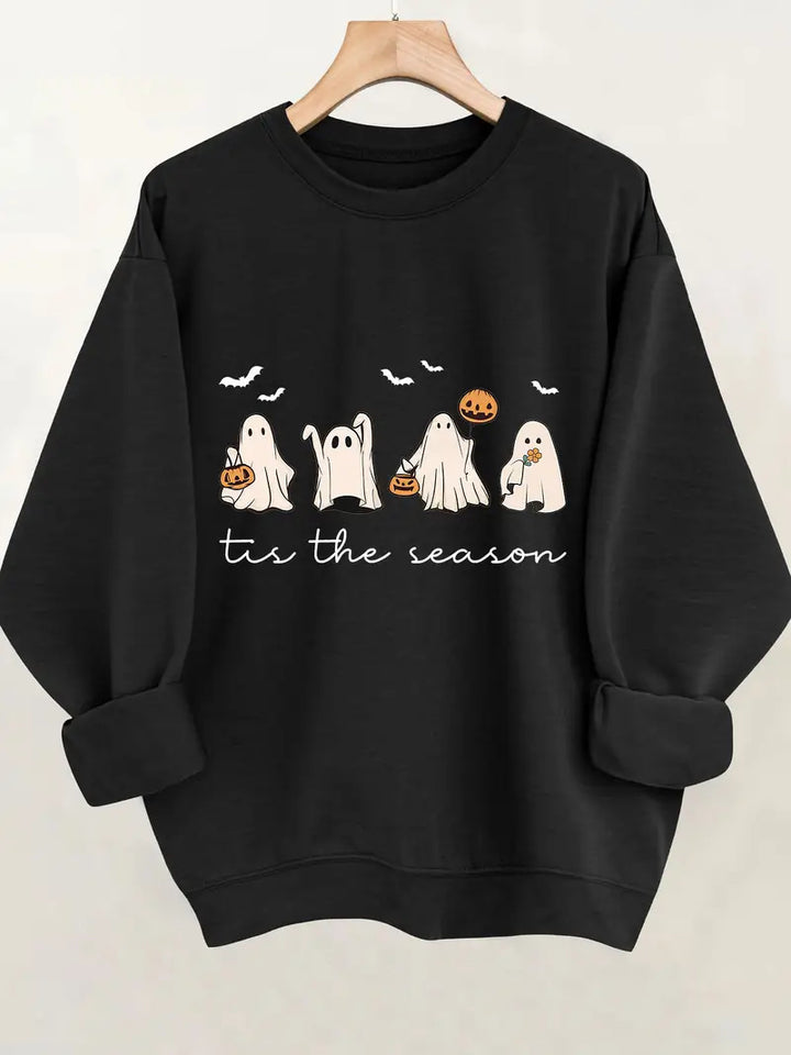 Kvinders sweatshirt med muntert Halloween-motiv og afslappet snit Stilla