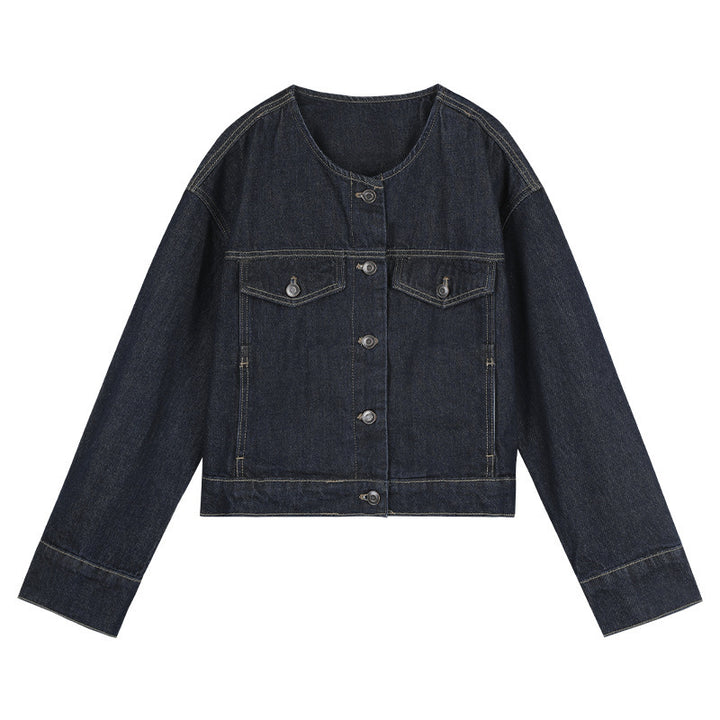 Damer moderne Jeansjakke med klassiske klaftasker og generøs pasform Stilla