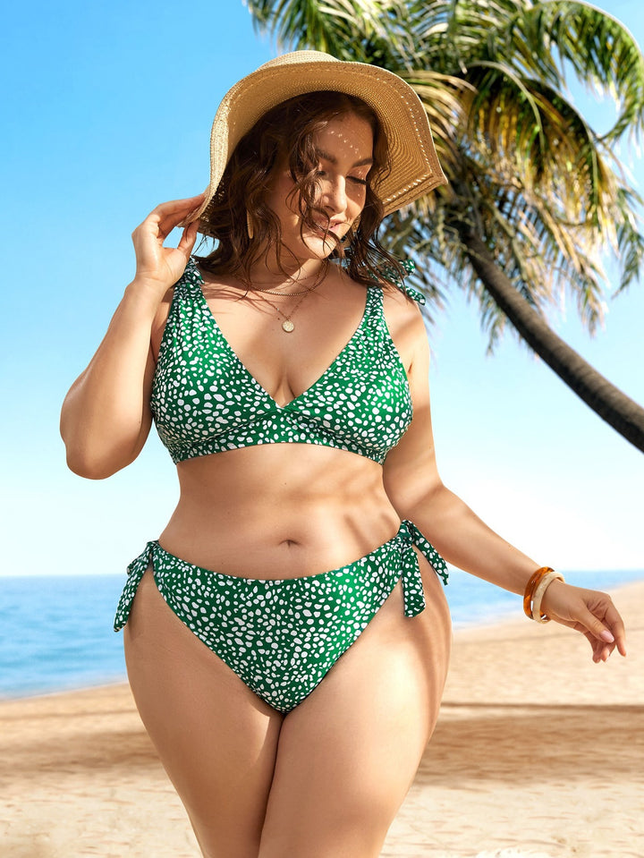 Dame Triangel-Bikini-sæt med legende knudedesign Skovae