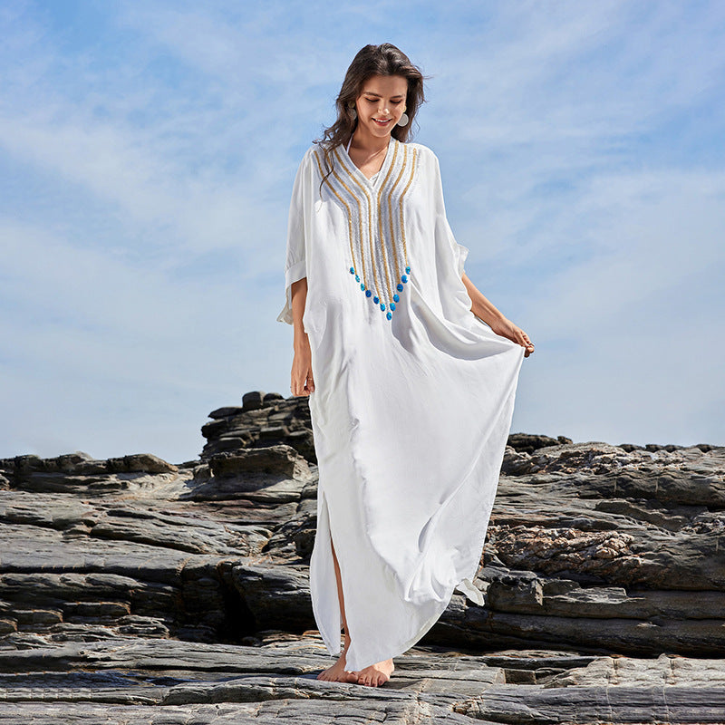 Dame Trendy Kaftan med kunstneriske udsmykninger Stilla