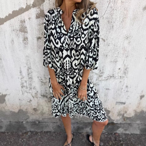 Damer Ikat-Print Tunika Kjole Stilla