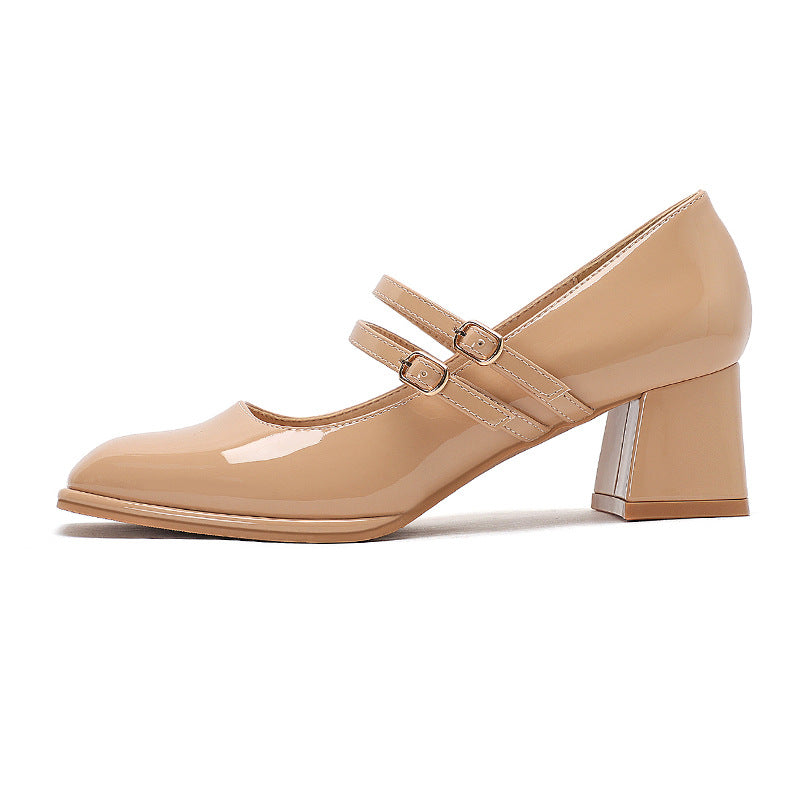 Femme Elegante Chunky Heel Mary Jane Pumps Stilla