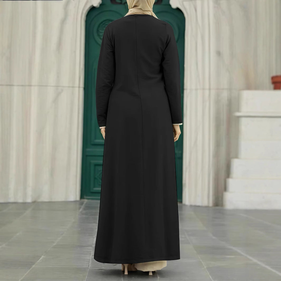 Dame Elegant Maxikjole med sidelukning og lange ærmer Stilla