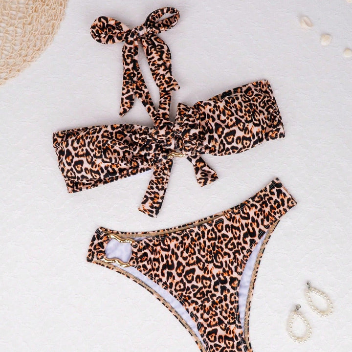 Damer bandeau-bikini med raffinerede metallelementer Stilla