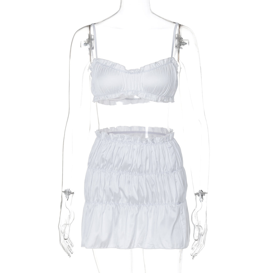Dame sæt bestående af bustier-top og volumniøst miniskørt Stilla