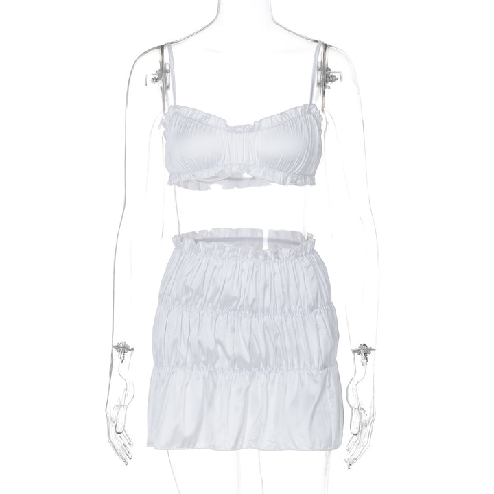 Dame sæt bestående af bustier-top og volumniøst miniskørt Stilla