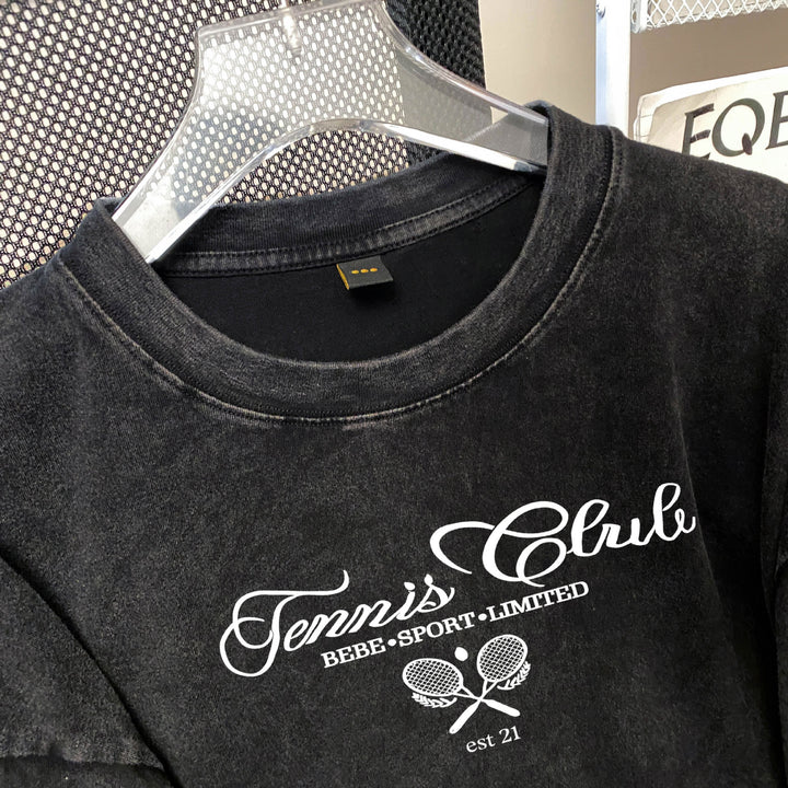 Dame T-shirt med afslappet tennis-design og højkvalitets bomuldsstof Stilla