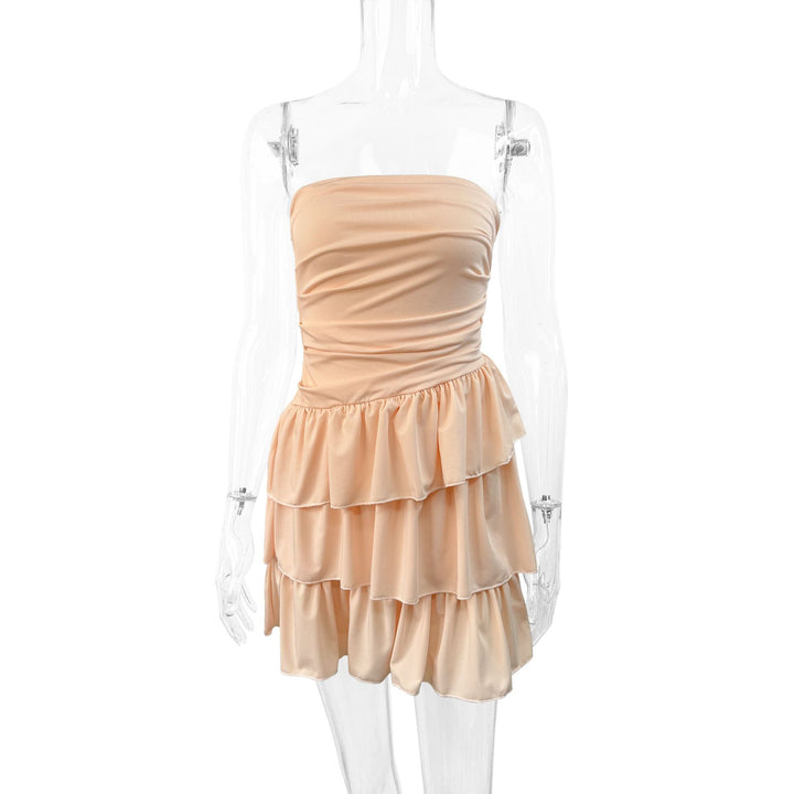 Dame Strapless Ruffle Dress with Voluminous Skirt Skovae