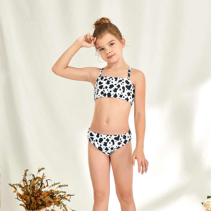 Dame Bikini-sæt med floralsk solblomstmotiv og højt skåret taljebånd Stilla