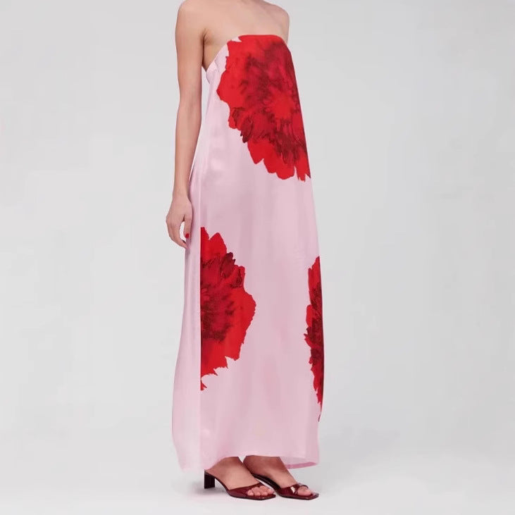 Femme Maxikjole med blomster mønster Stilla