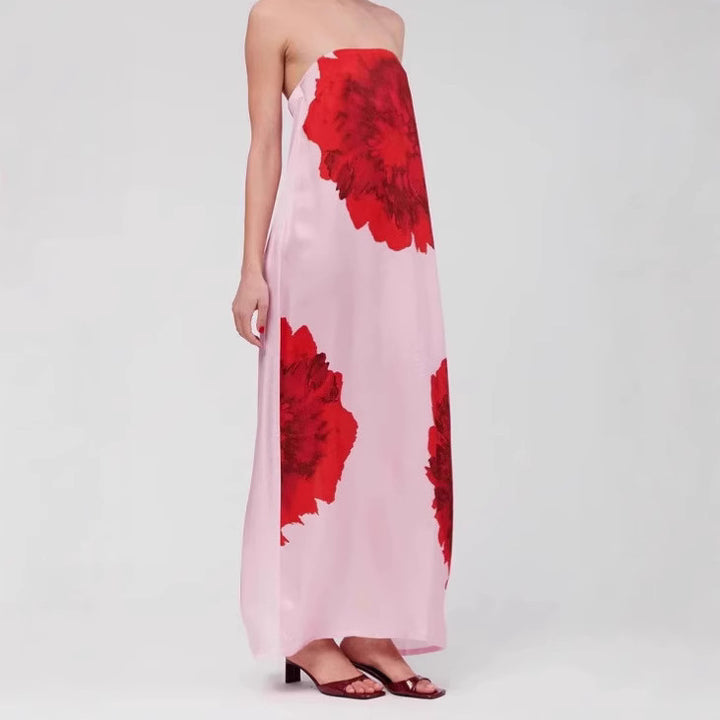 Femme Maxikjole med blomster mønster Stilla