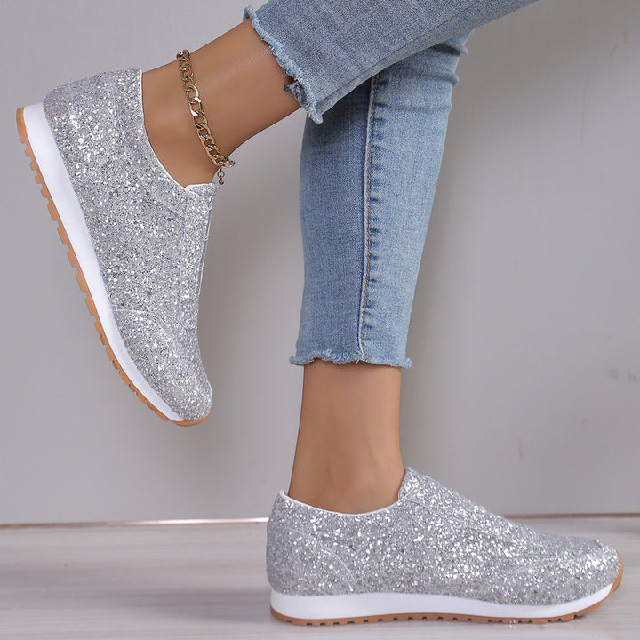 Dame Glitrende Sneakers i elegant Slip-On Design med åndbar sål Stilla