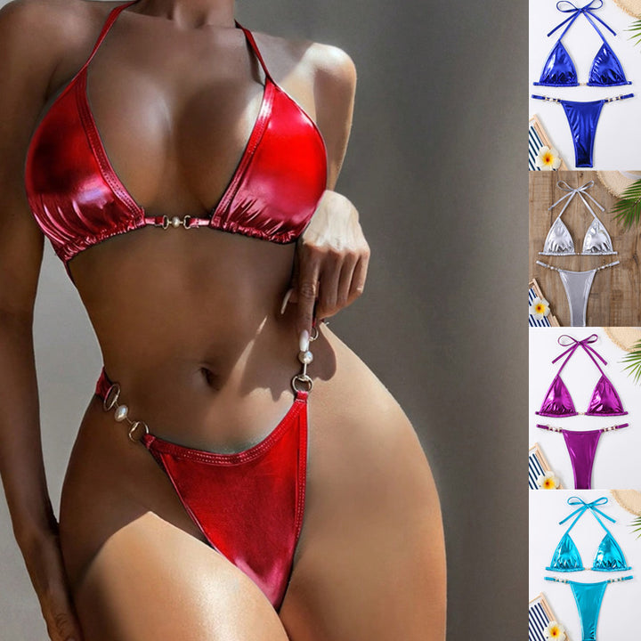 Dame trekant-bikini med glamourøse detaljer Skovae