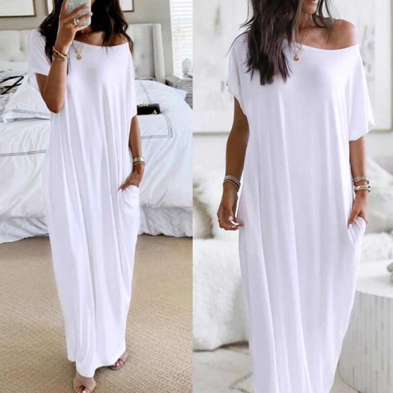 Dame Fritid Off-Shoulder Sommerfugltryk Maxi Kjole Stilla