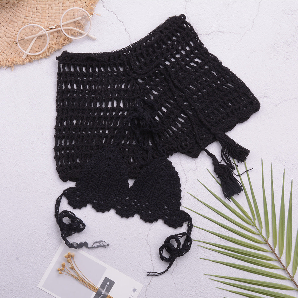 Dame Hæklet Bikini-Sæt med frynsedetalje og vendbart design Stilla