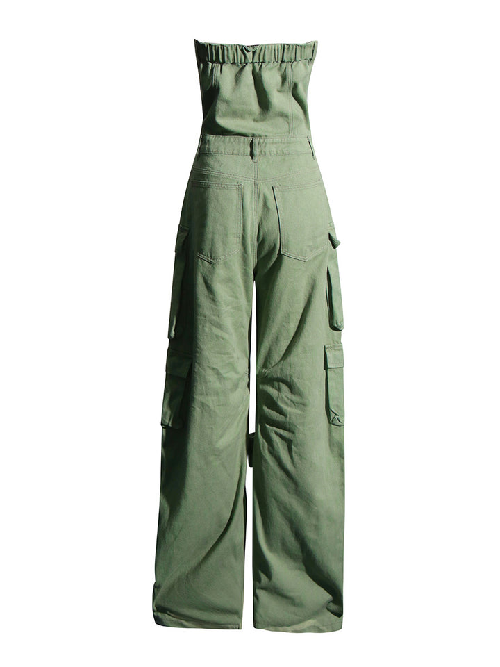 Dame Cargo- jumpsuit med smalt overdel og praktiske lommer Stilla