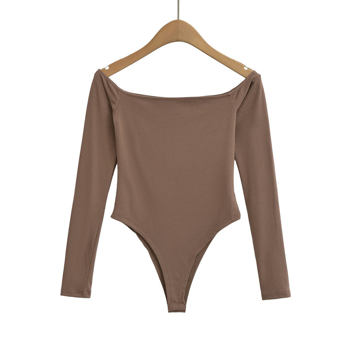 Dame Langærmet Bodysuit med flot Off-Shoulder Design og figursyet snit Stilla