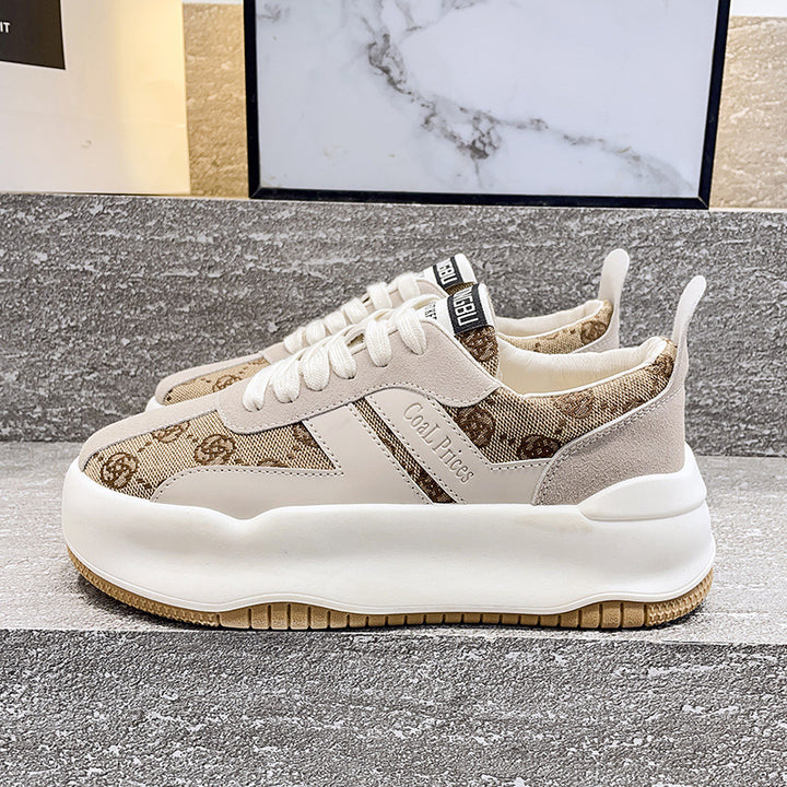 Dame Komfortable Sneakers med tyk plateau og åndbart overmateriale Stilla
