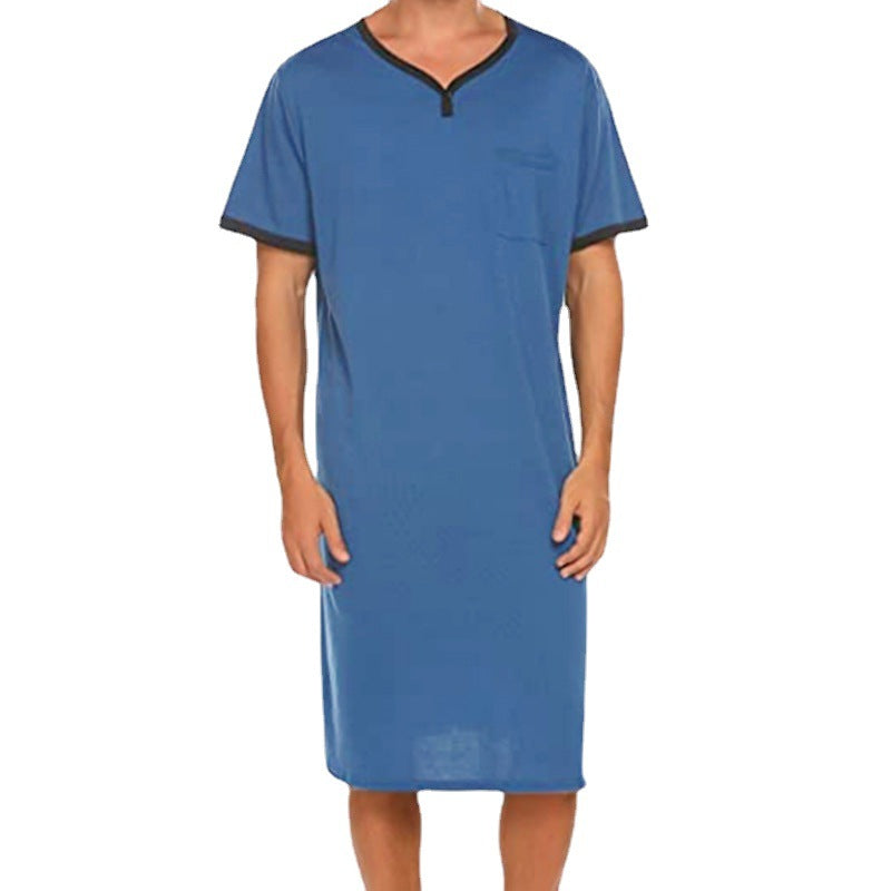 Herrer nan lang bomulds natshirt med Henley-krave Skovae