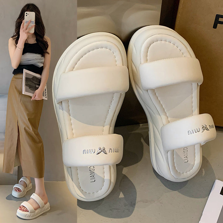 Dame Sommer Slide Sandaler med bredt polstret rem og skridsikker sål Stilla