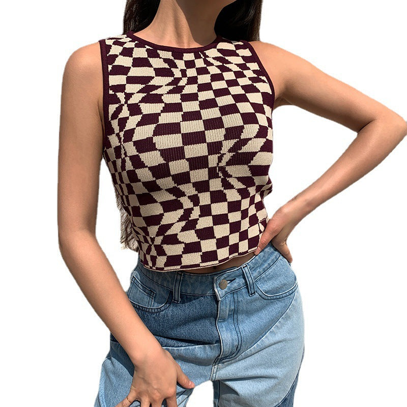 Femme Grafik Strik Crop Top Stilla
