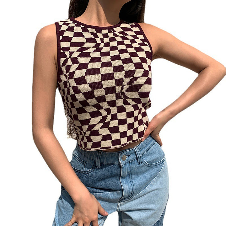 Femme Grafik Strik Crop Top Stilla
