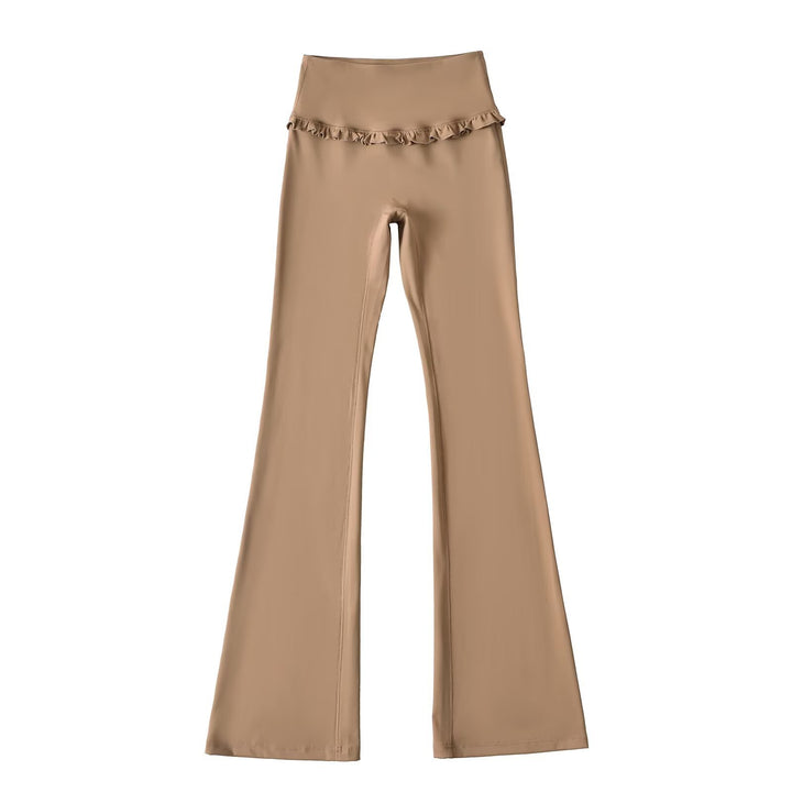Dame leggings med flæsebund og figursyet snit Stilla