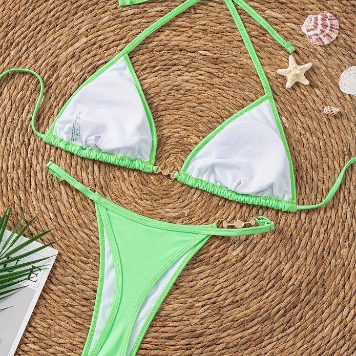 Dame Triangel-Bikini med elegante perledetaljer Skovae