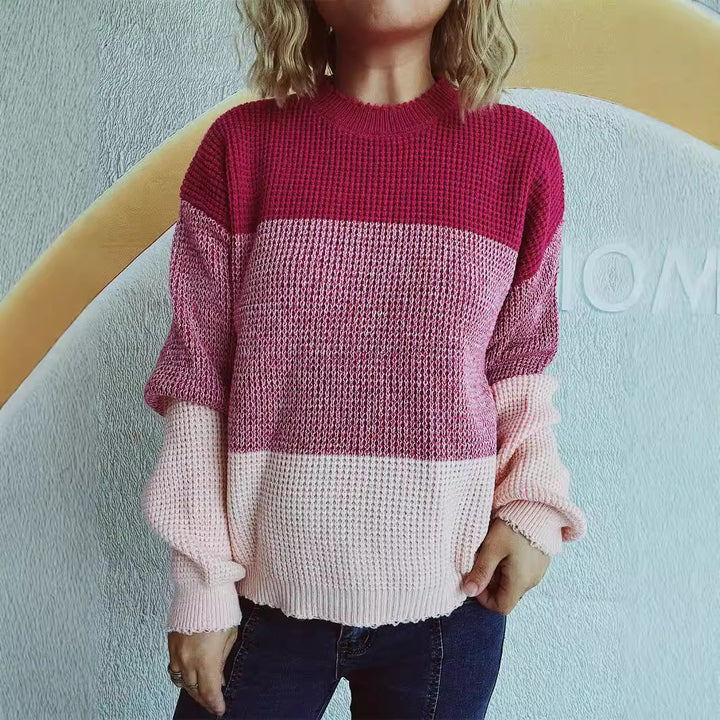 Kvinders afslappede strikket sweater med generøst mønster og moderne skæring Stilla