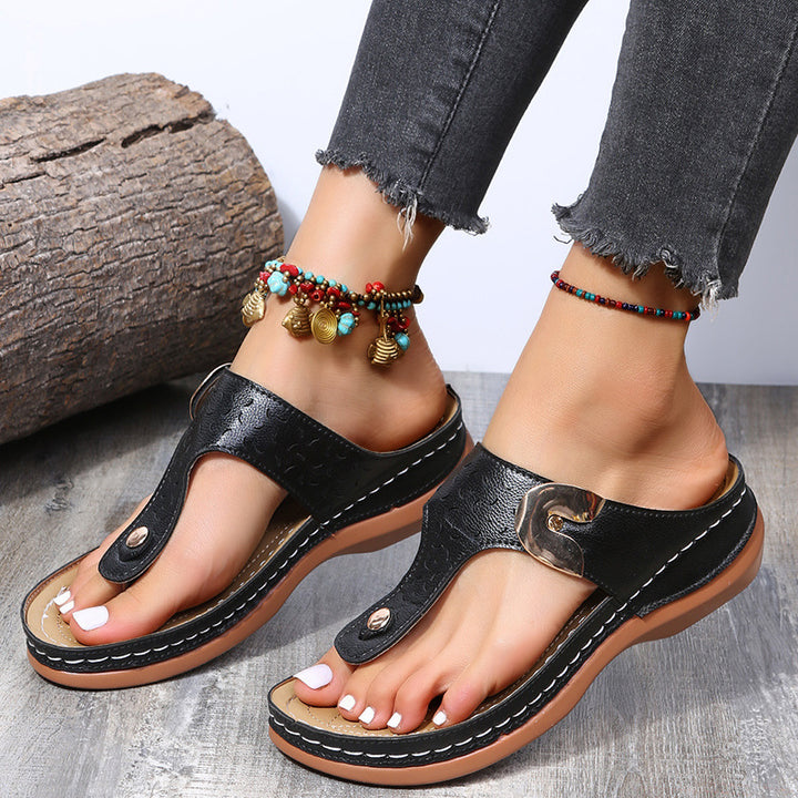 Dame Zehentrenner-sandaler med modetoverflade og ergonomisk sål Stilla