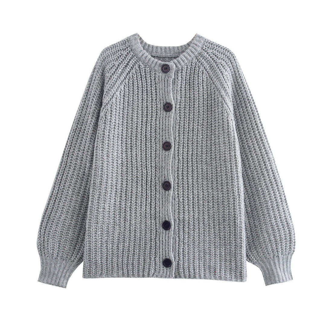 Kvinder hyggelig cardigan med vertikal rib struktur og store knapper Stilla