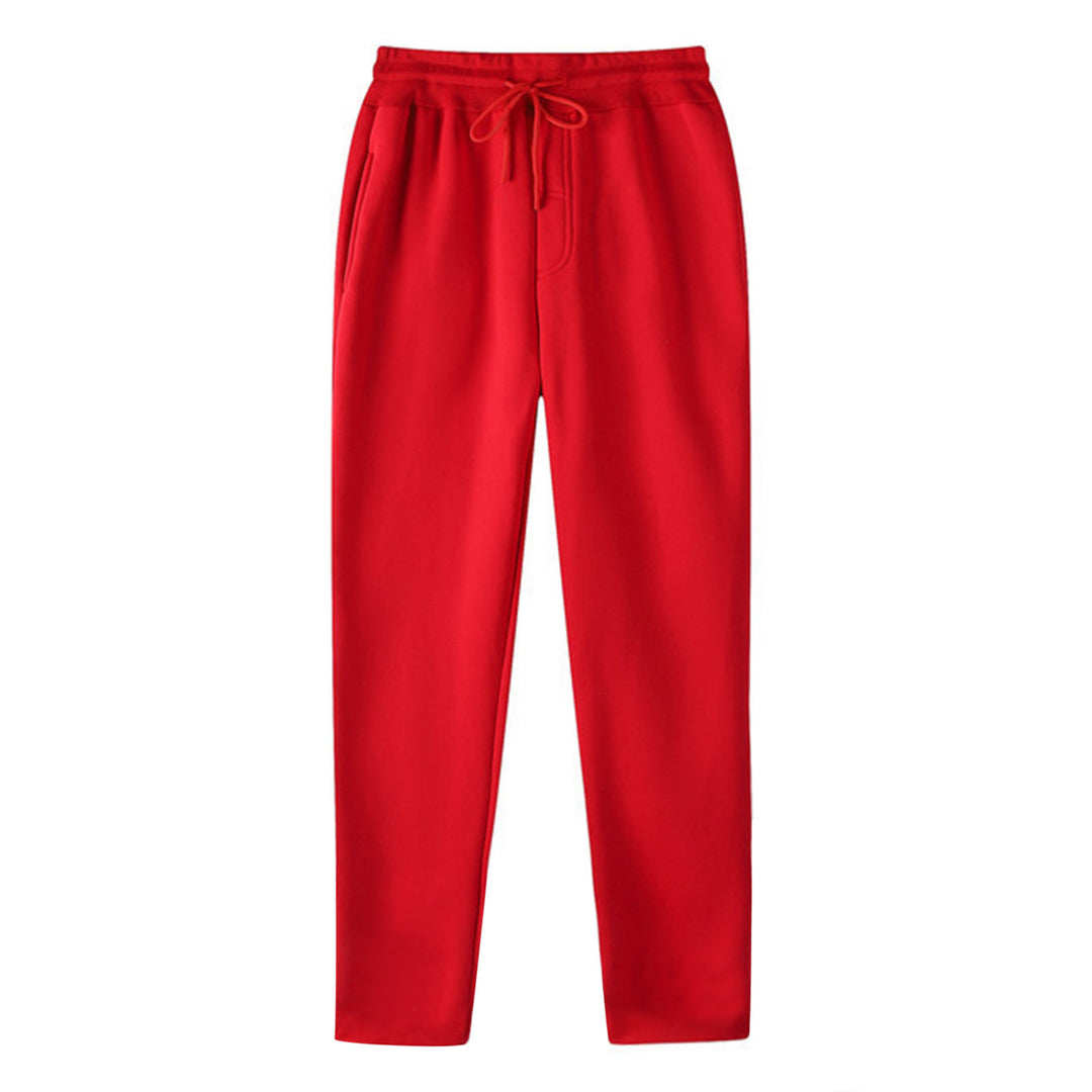 Herrer nan lige Sweatpants lavet af meleret bomuldsblanding med elastisk linning snoretræk og sidelommer Skovae