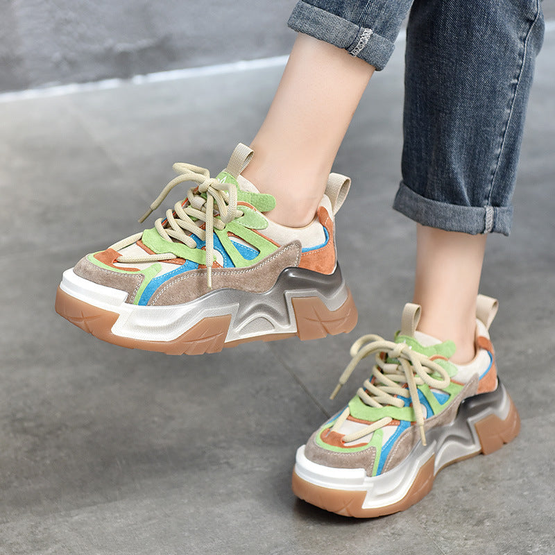 Dame Sporty Chunky Sneakers med farverigt overmateriale og skridsikker sål Stilla