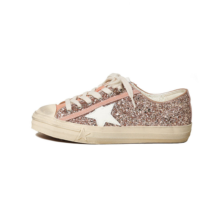 Dame mode sneakers med glitrende metallic-overflade og alsidigt design Stilla