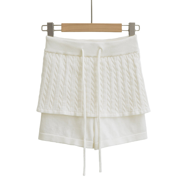 Dame Sporty Shorts med dobbeltlagd strikkedesign og elastisk talje Stilla