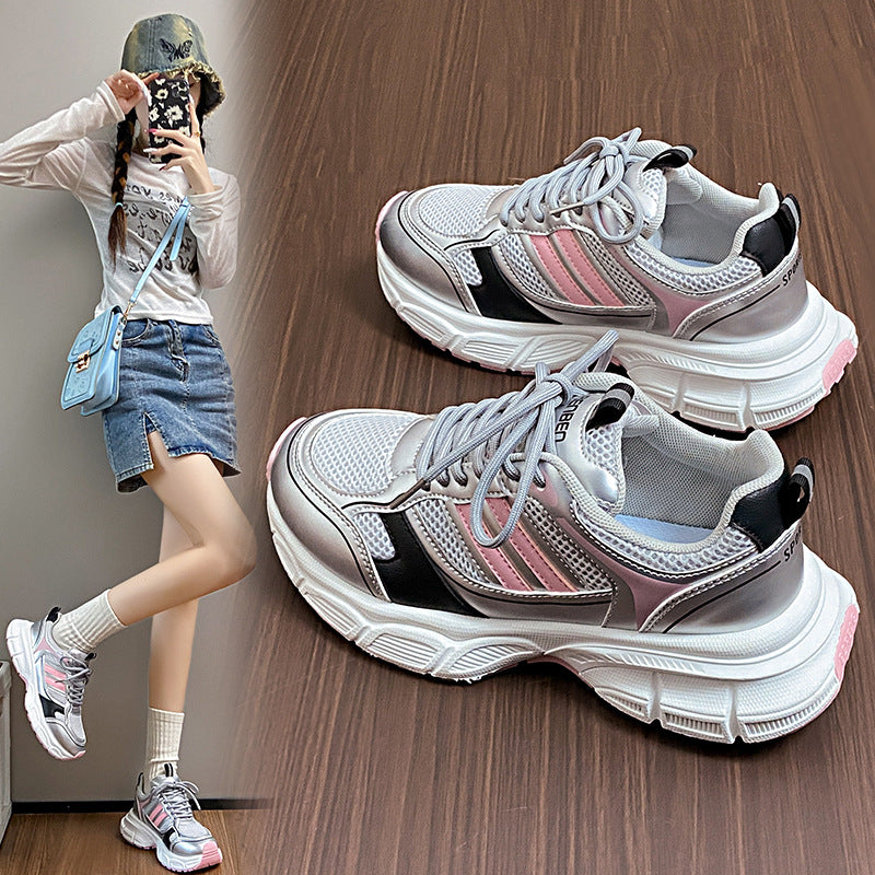Dame Sporty løbesneakers med åndbart netoverflade og stødabsorberende fodseng Stilla
