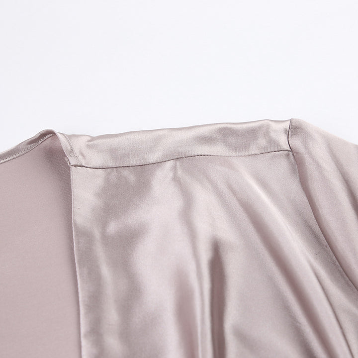 Dame Satin Chiffon pyjamasæt med elegant snit og lange ærmer Stilla
