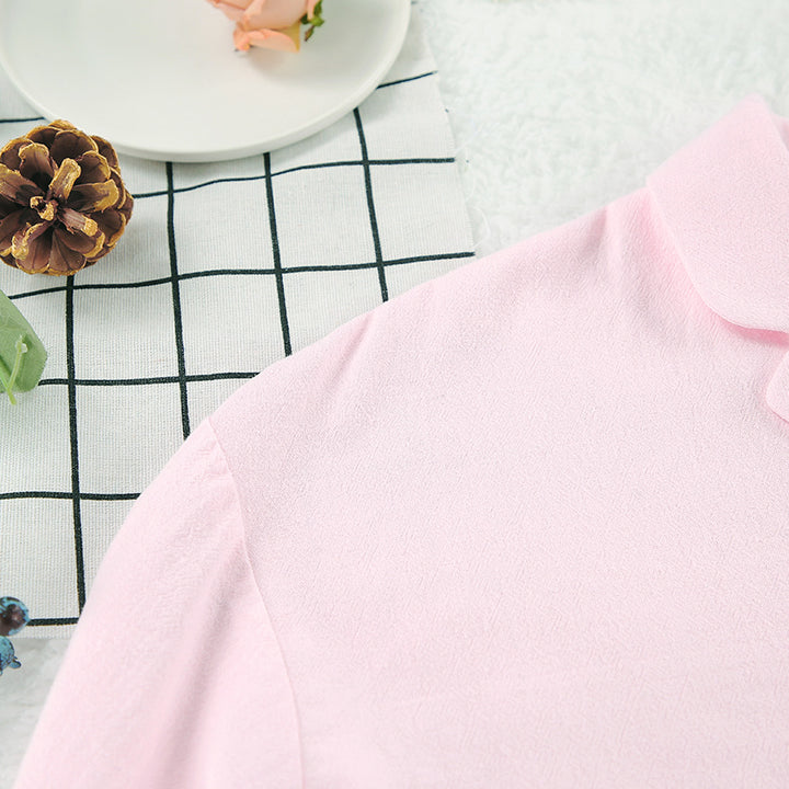 Damepyjamasæt med elegante ruffle-detaljer og afslappet pasform Stilla