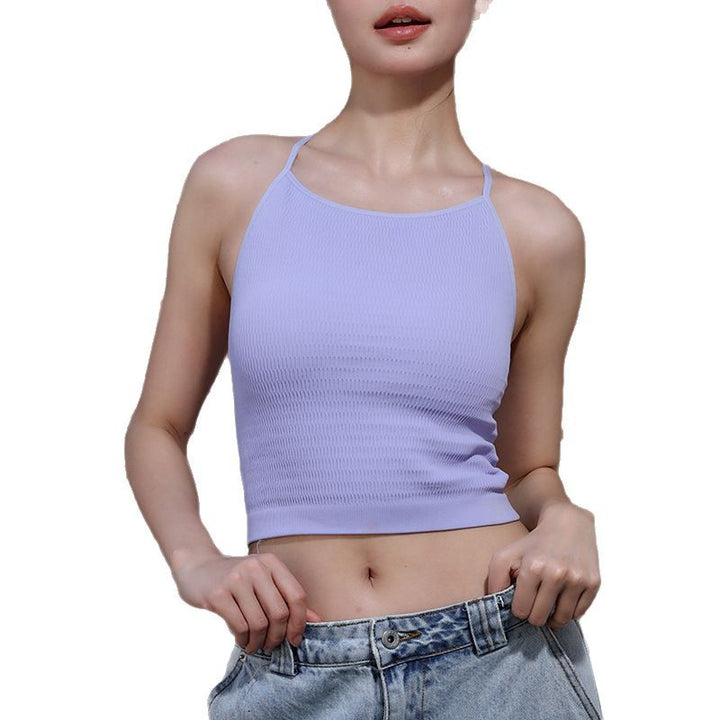 Dame Sport Crop Top med sart ribdesign og justerbare stropper Stilla