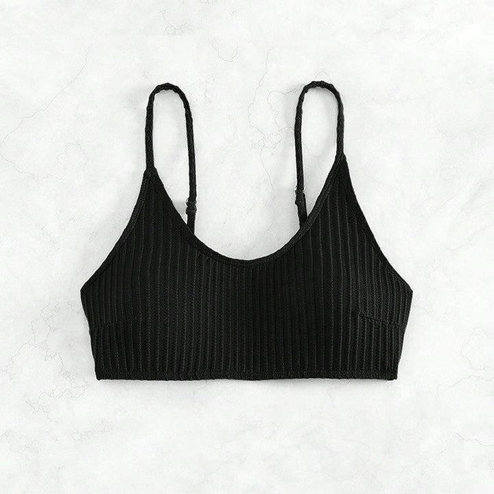 Dame Sport-Bikinioberteil med elegant ribdesign og smalle stropper Stilla