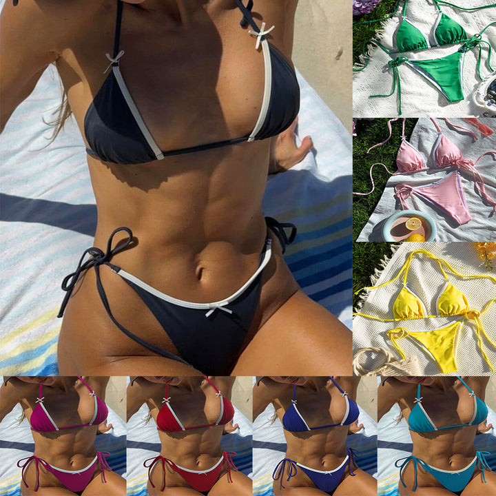 Dame Triangel-Bikini med legende bindebånd Skovae