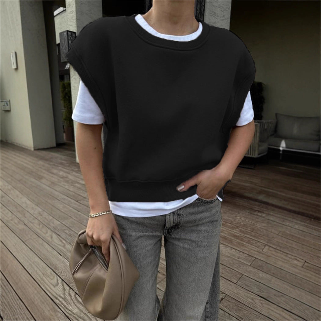 Kvinder casual oversized sweatshirt med brede ærmer og høj talje Skovae