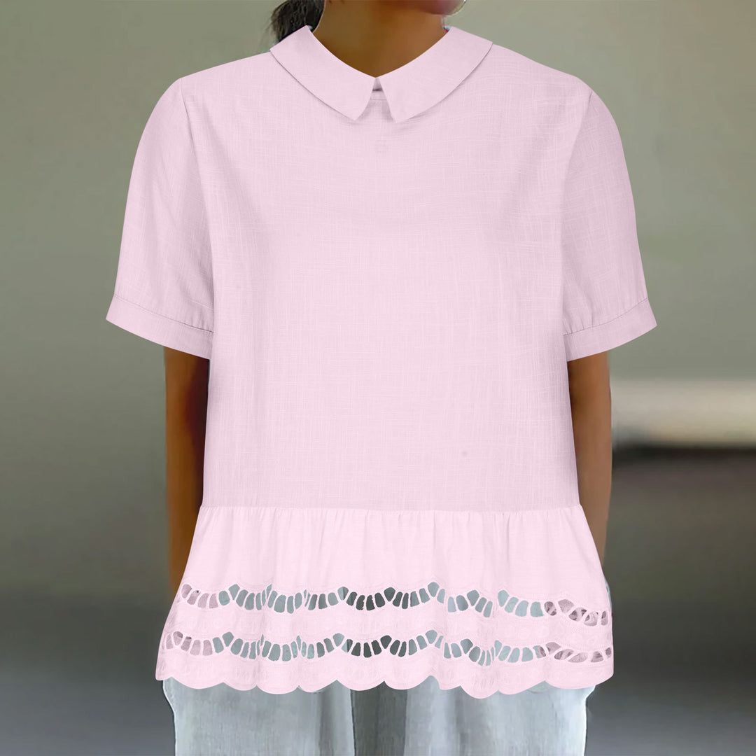 Dame Chic Broderet Peplum-Bluse Stilla