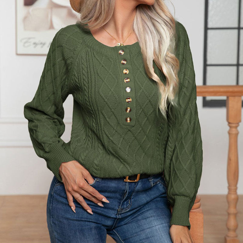 Kvinders strikkede sweater med struktureret kabelmønster look Stilla