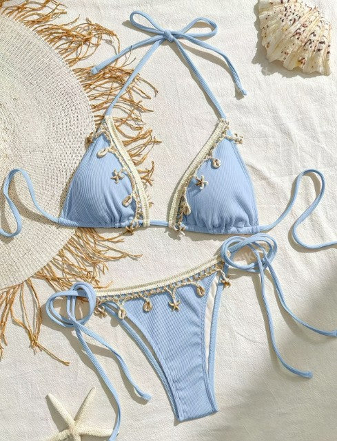 Dame triangel-bikini-sæt med legende ruffle-detaljer og anatomisk pasform Skovae